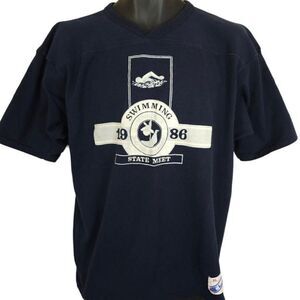 Minnesota Swimming State Meet T Shirt Jersey Vintage 80s 1986 Champion